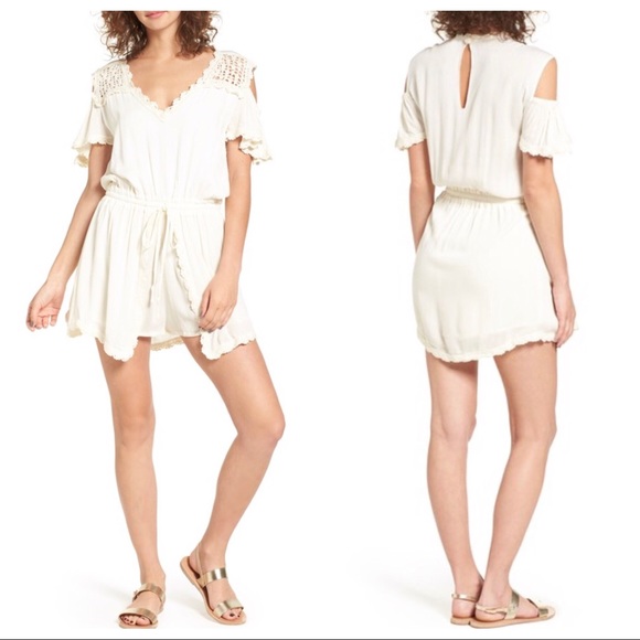 Somedays Lovin Pants - NWT Somedays Lovin Ivory Cold Shoulder Romper